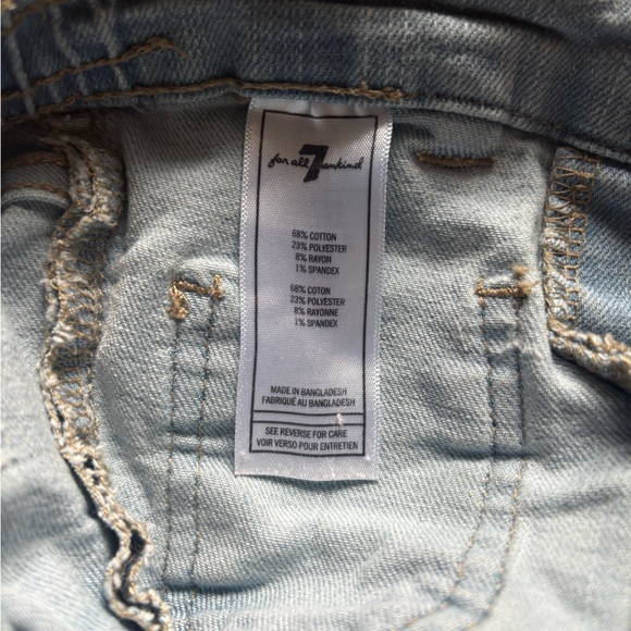 7 For All Mankind Baby Cutoff Denim Shorts Light Wash 24M - Picture 4 of 4